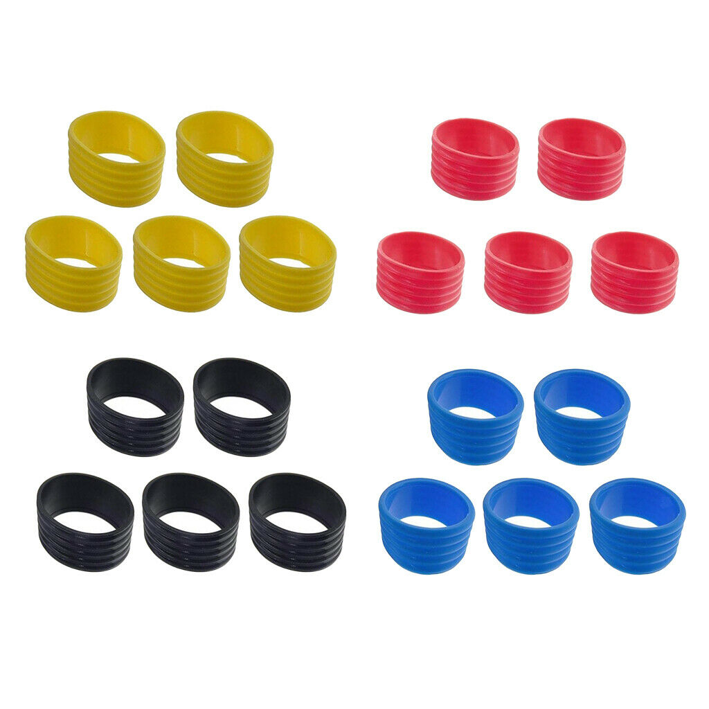 20Pcs Tennis Racquet Grip Ring Badminton Sweatband Silicone with 4 Color