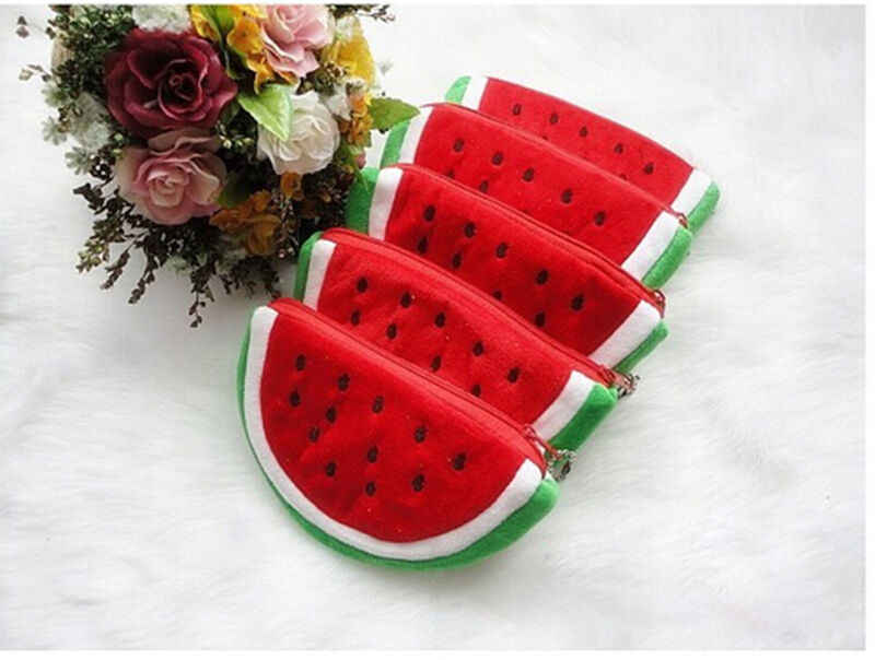 Watermelon Pencil Pen Case Cosmetic Makeup Pouch Bag Zip Organizer Storage BD.DD