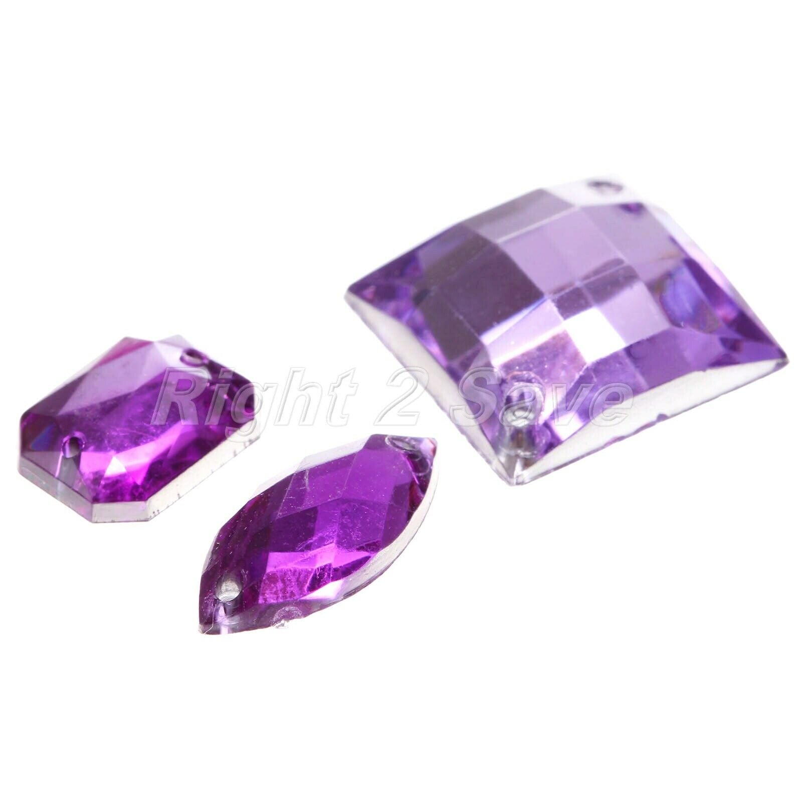 100pcs Flat Back Assorted Shape Acrylic Sewing Rhinestone Sew On Beads DIY Craft