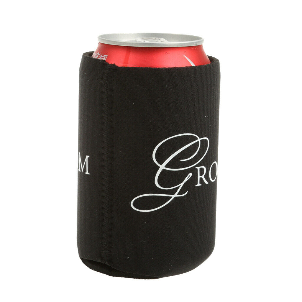 "Groom" Sleeve Protection Neoprene Can Cooler  Cup Holder Black