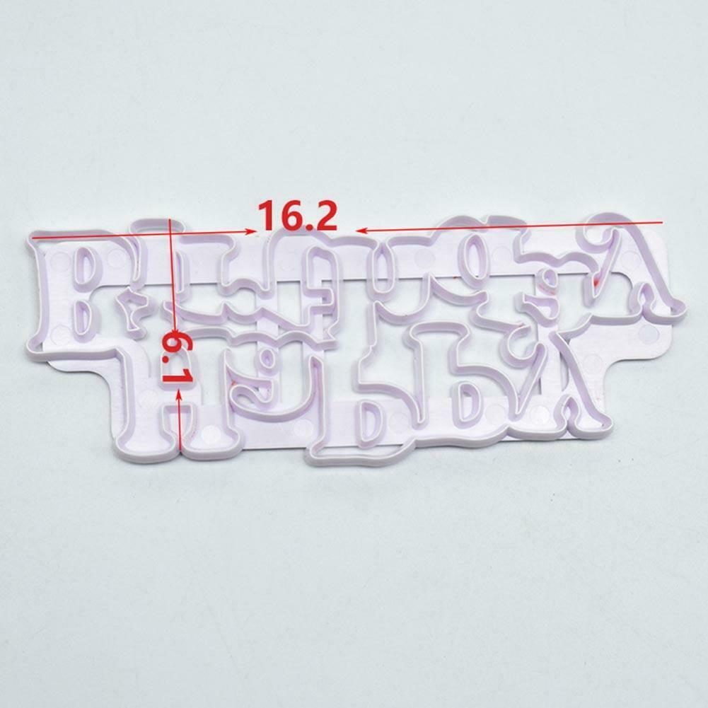 Happy Birthday Cake Mold DIY Sugarcraft Fondant Cutter Mould Baking Tool @