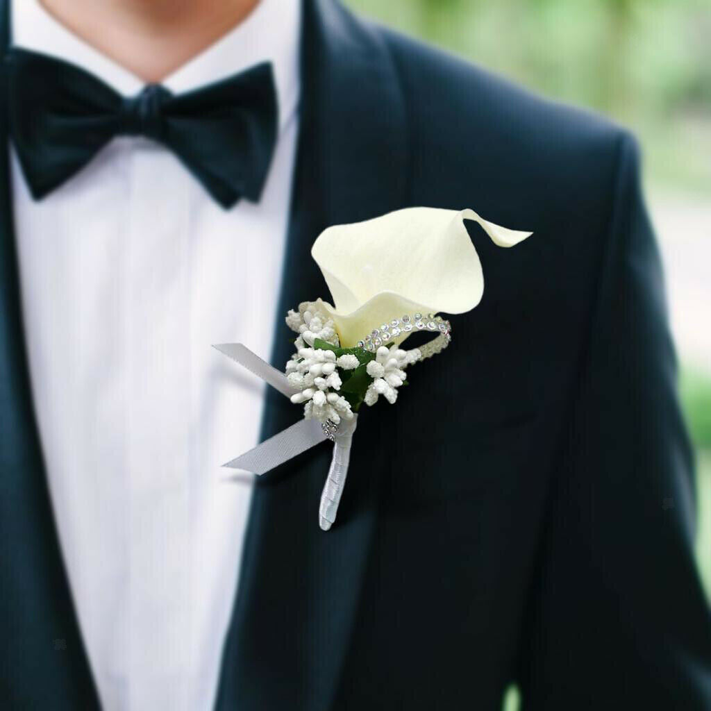 Pack of 2 Wedding Boutonnieres for Groom Bridegroom Groomsman Perfect for