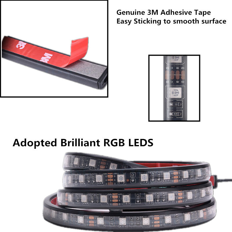 RGB LED Car Truck Bed Light Tailgate Strip Neon Glow Lamp w/Remote Music Control
