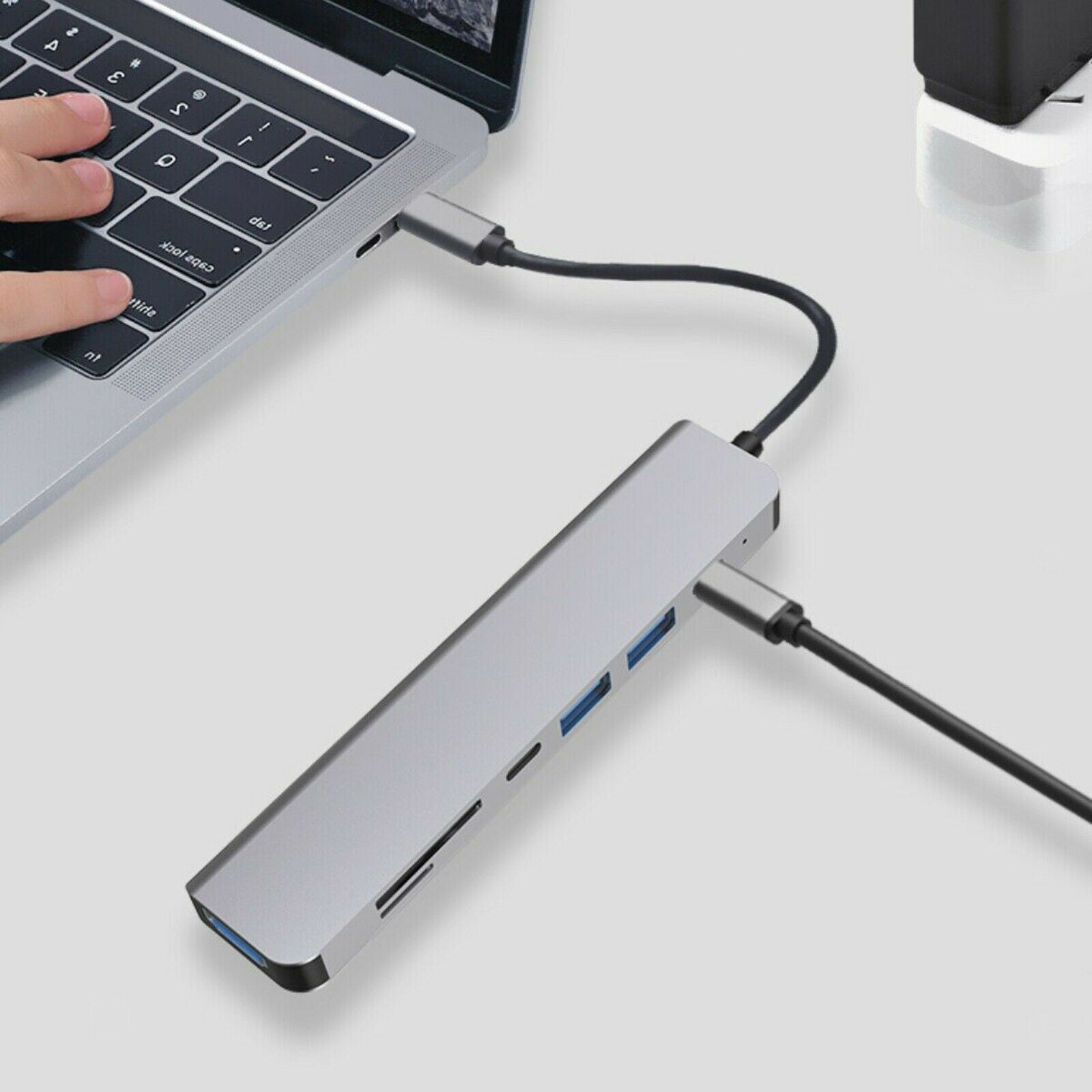 New Type C to USB-C Adapter Cable 7 in 1 Hub Dock PD Charge for MacBook