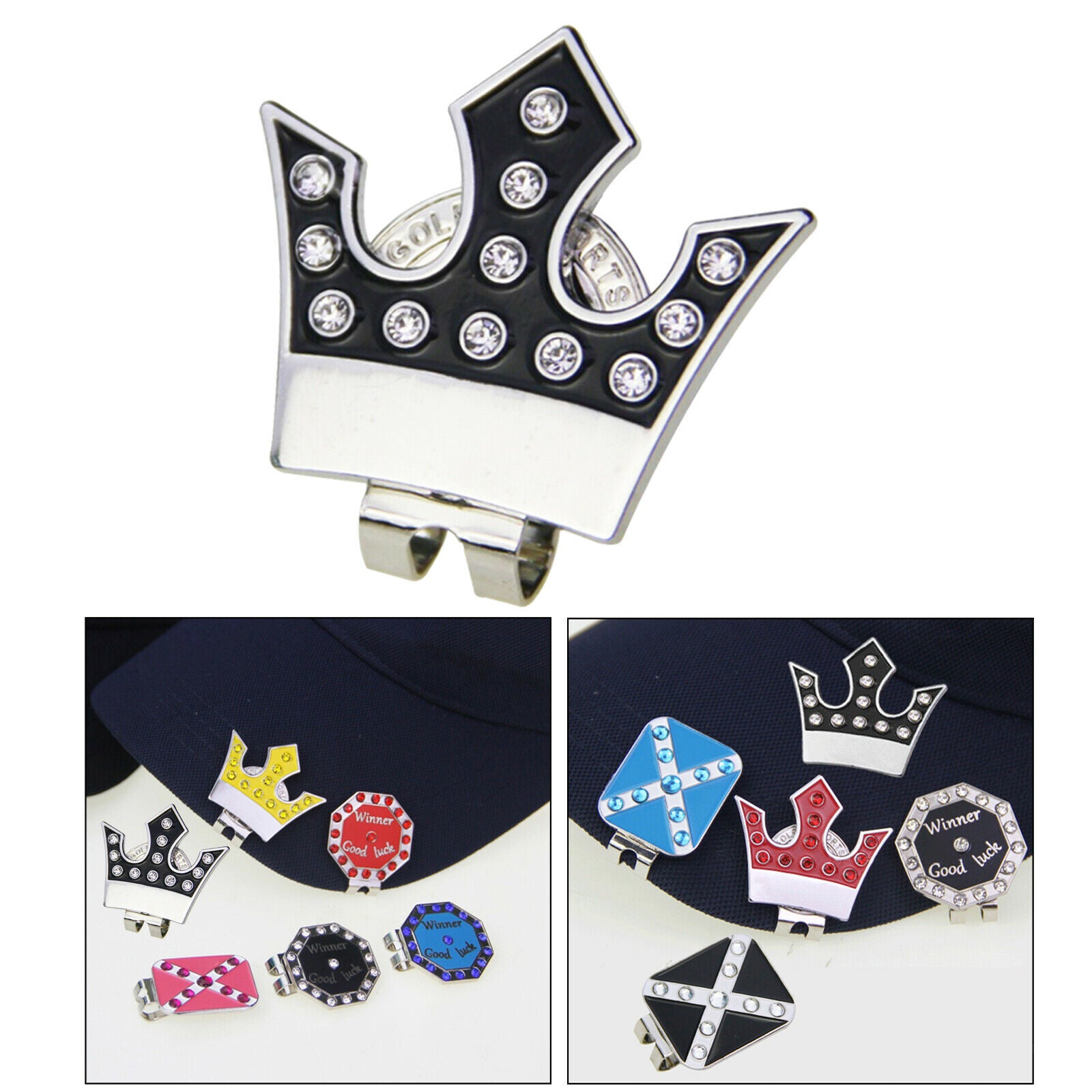 2 Pieces Zinc Alloy Golf Ball Markers Training Aids Hat Clip Putt Keepsake