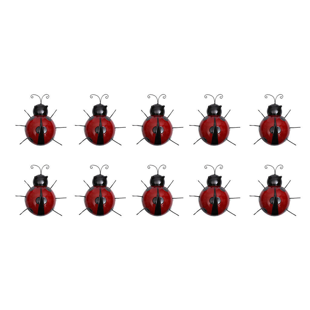 10 Pieces Handmade Ladybird Design Walls Insect Hanging Sculpture 10cm