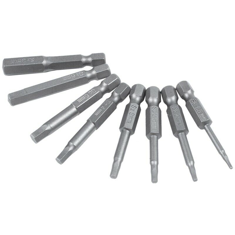 8Pcs Magnetic Hexagon Screwdriver Bit S2 Steel 1/4 Inch Hex Shank Screw DriverC1