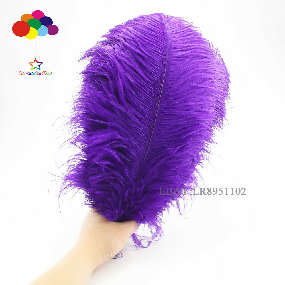 6-8" Purple Ostrich Feathers 100 pcs by the Dozen Perfect for Small Centerpieces