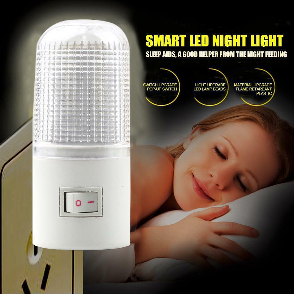 US Plug LED Night Light Bedside Lamp Wall Mounted 3W 4 LED Bedroom Lighting Bulb
