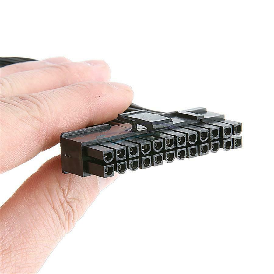 1 Piece 30cm 24-pin Dual PSU Power Supply Cable ATX Motherboard Adapter Cord