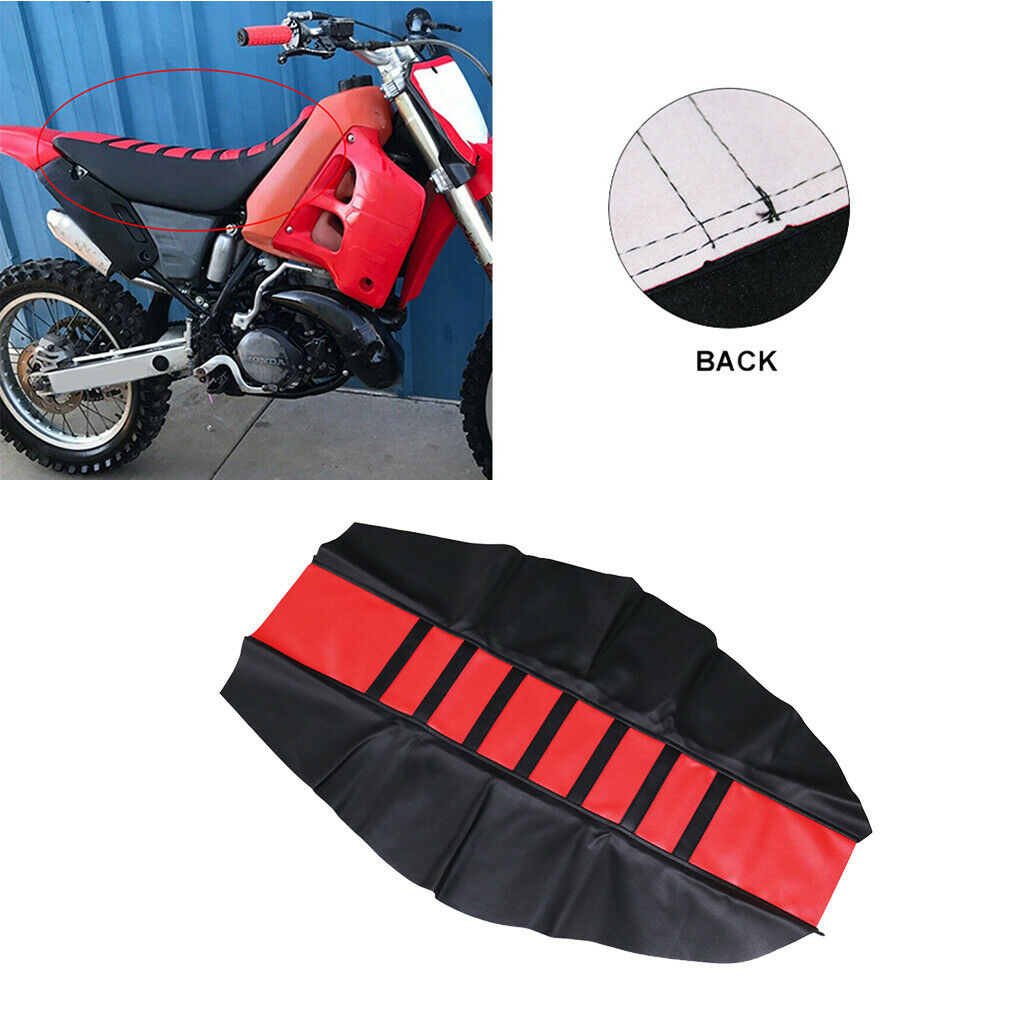 Dirt Bike Seat Cover Rubber Universal Durable Red/Black Fashion Design