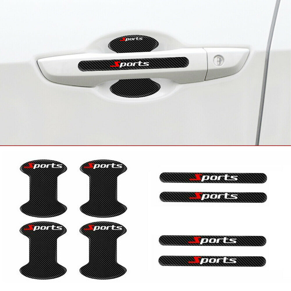 8x Car Accessories Carbon Fiber Auto Door Handle Bowl Stickers Protector Film
