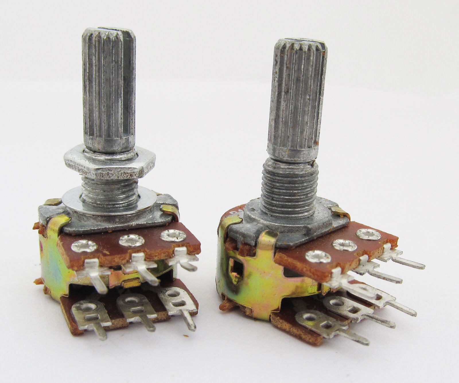 10 x B20K Dual Stereo Potentiometer Pots Split Shaft 20