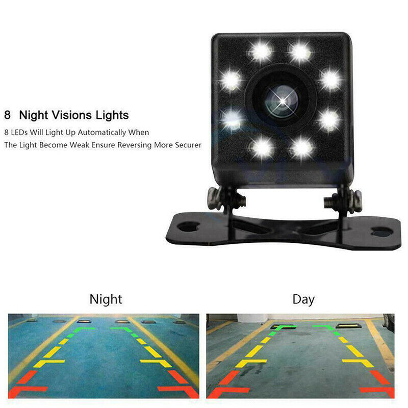 Universal 8 LED IR Car Rear View Reverse Parking Backup Camera Night Visio Qx