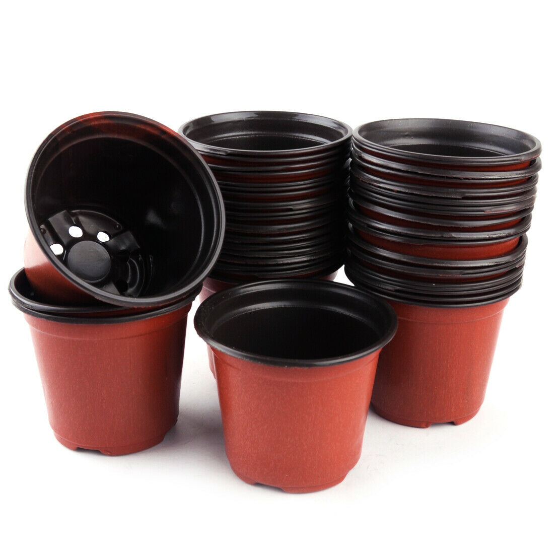 50x Flower Pots Plastic Nursery Garden Balcony Flowerpots Plant Containers An