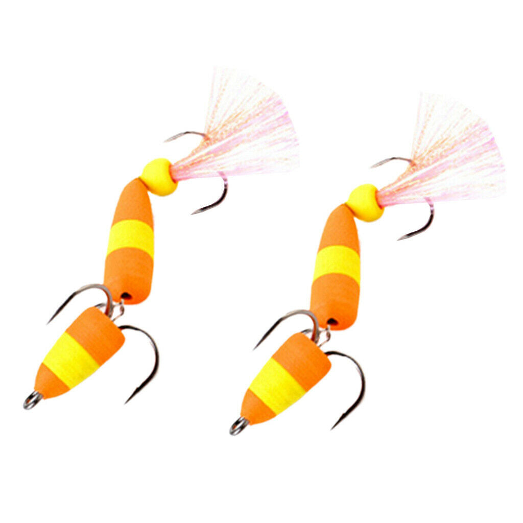 2Packs Fishing Lures Floating Baits Swimbaits 2 Treble Fishhooks Crankbaits
