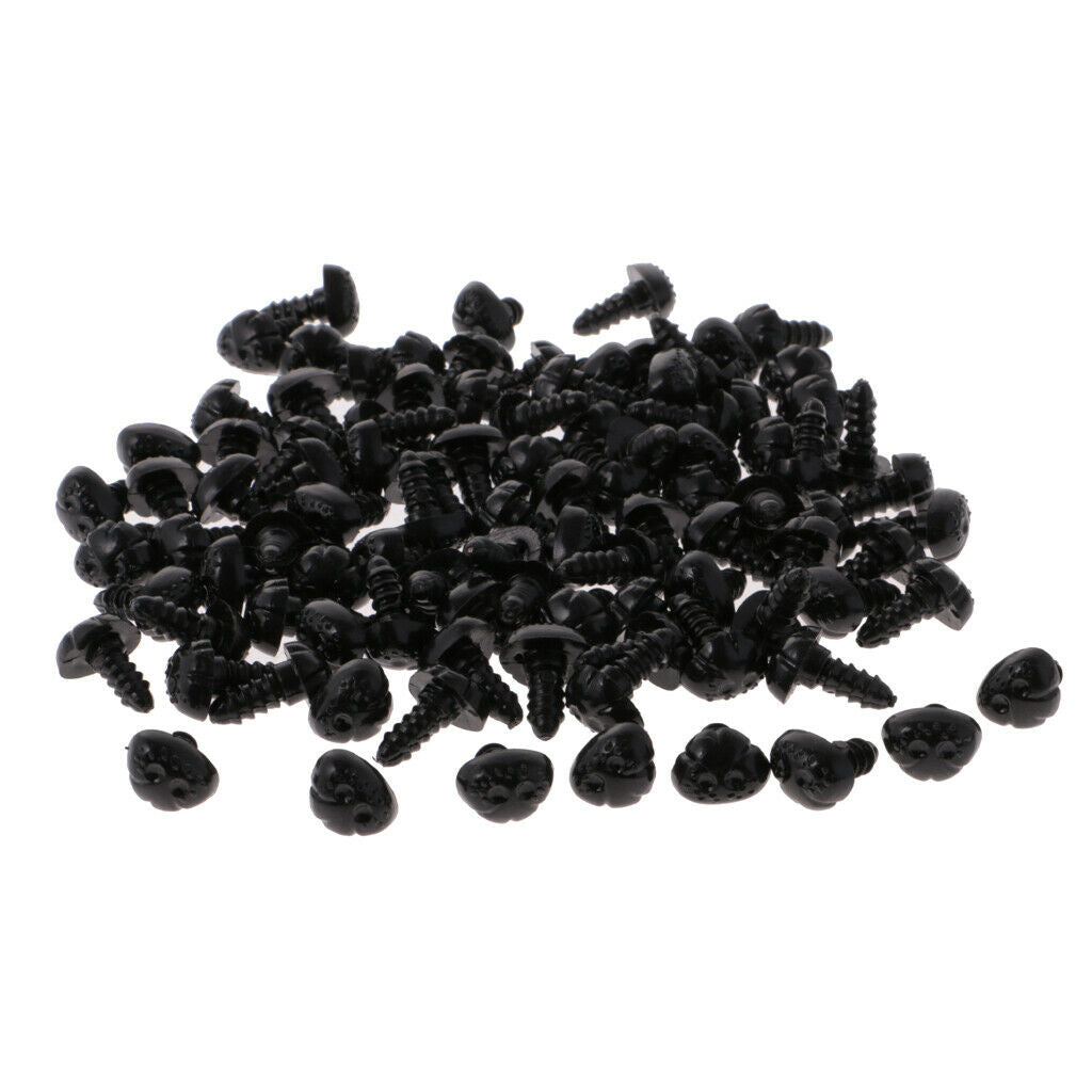 300 Pieces Black Plastic Animal / Dog Safety Noses with BACKS For Teddy Bears