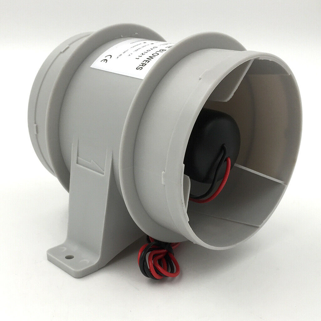 2x 4A High Air Flow In-Line Blower Boat Quiet Bilge Blower Water Resistant