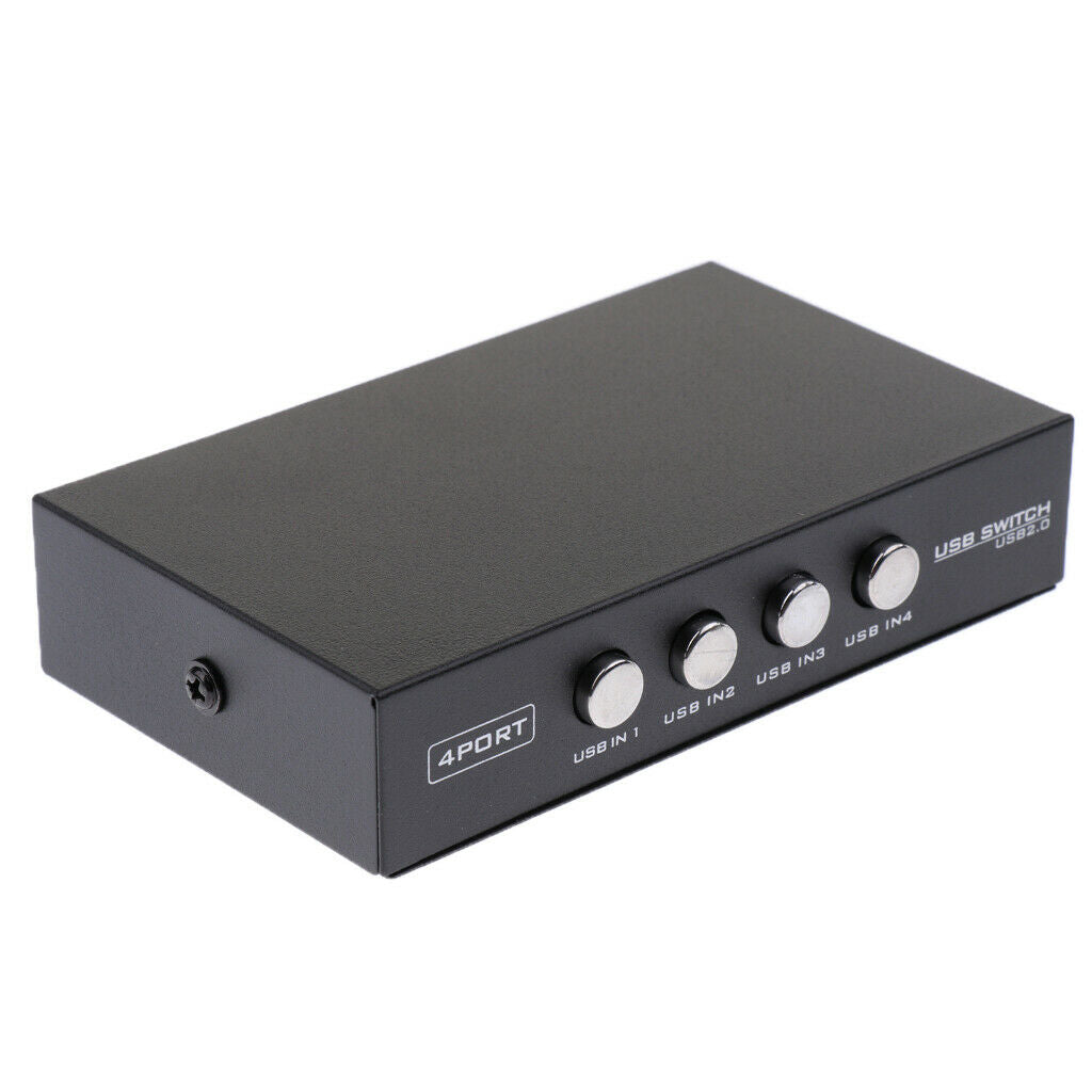 USB 2.0 Sharing Switch 4Port USB Peripheral Switcher Adapter Box Hubs   out