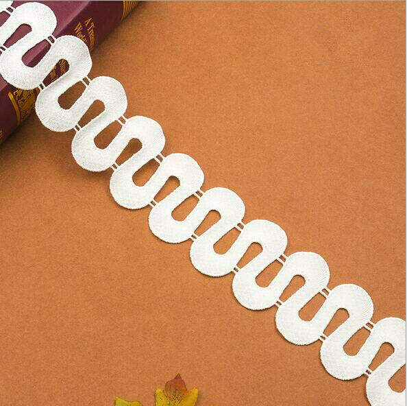 2 Yards S shape Cotton embroidery Lace Trims decoration Wedding dress clothing