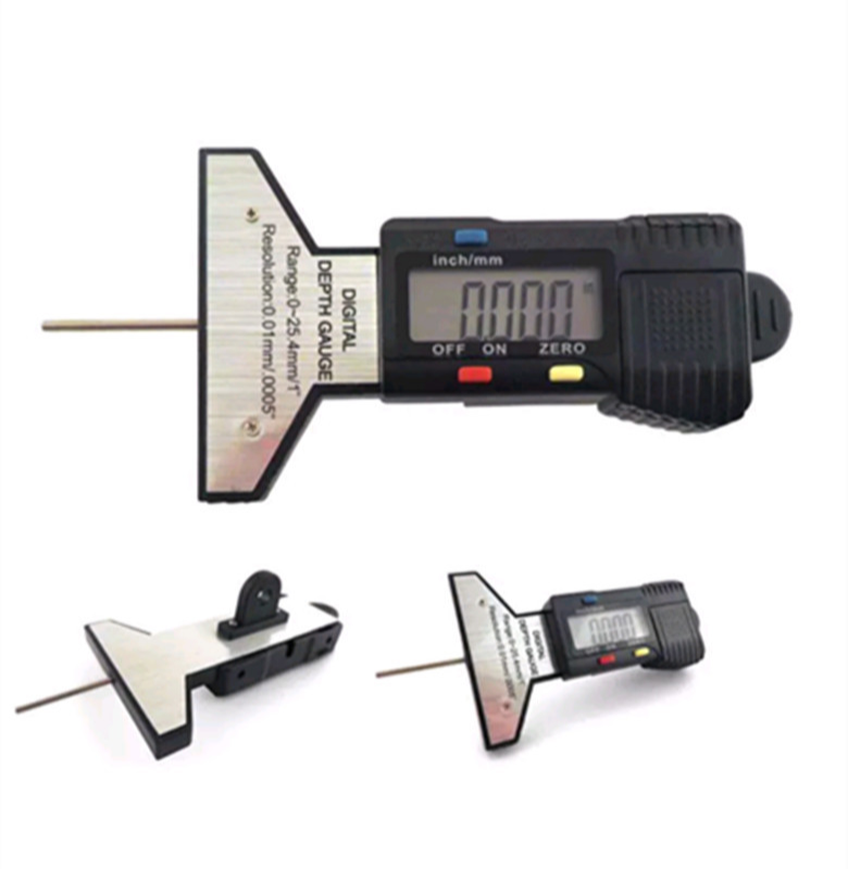 Lightweight Digital Carbon Steel Fiber Composite Depth Gauge Meter Tool 0-25mm