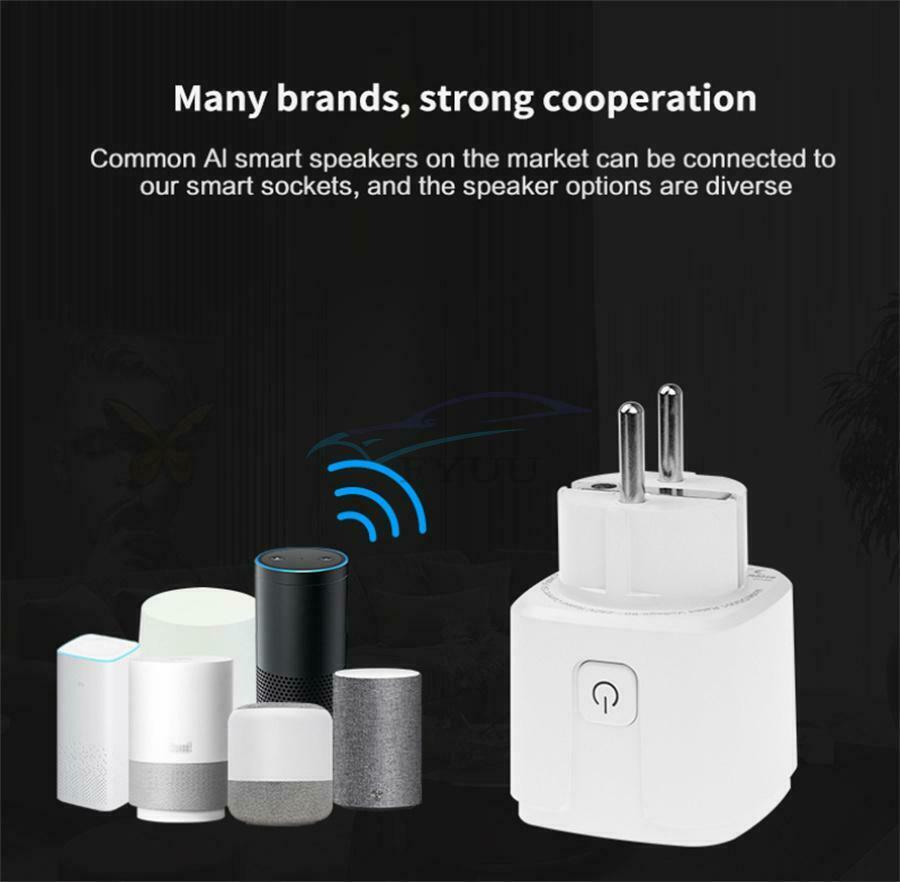 3500W 16A White EU Smart WiFi Plug Socket For Home Office Bedroom Smart Devices