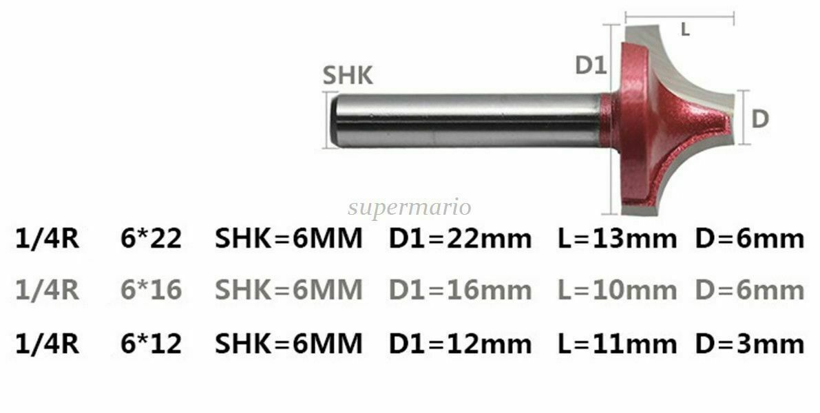 1pc 1/4'' R Angle Wood Making Router End Mill CNC Engraving V Groove Bit 12mm