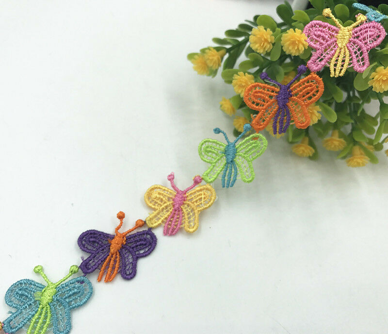 5 Yards butterfly-shape Embroidered lace Trim Wedding Decor Sewing Accessories