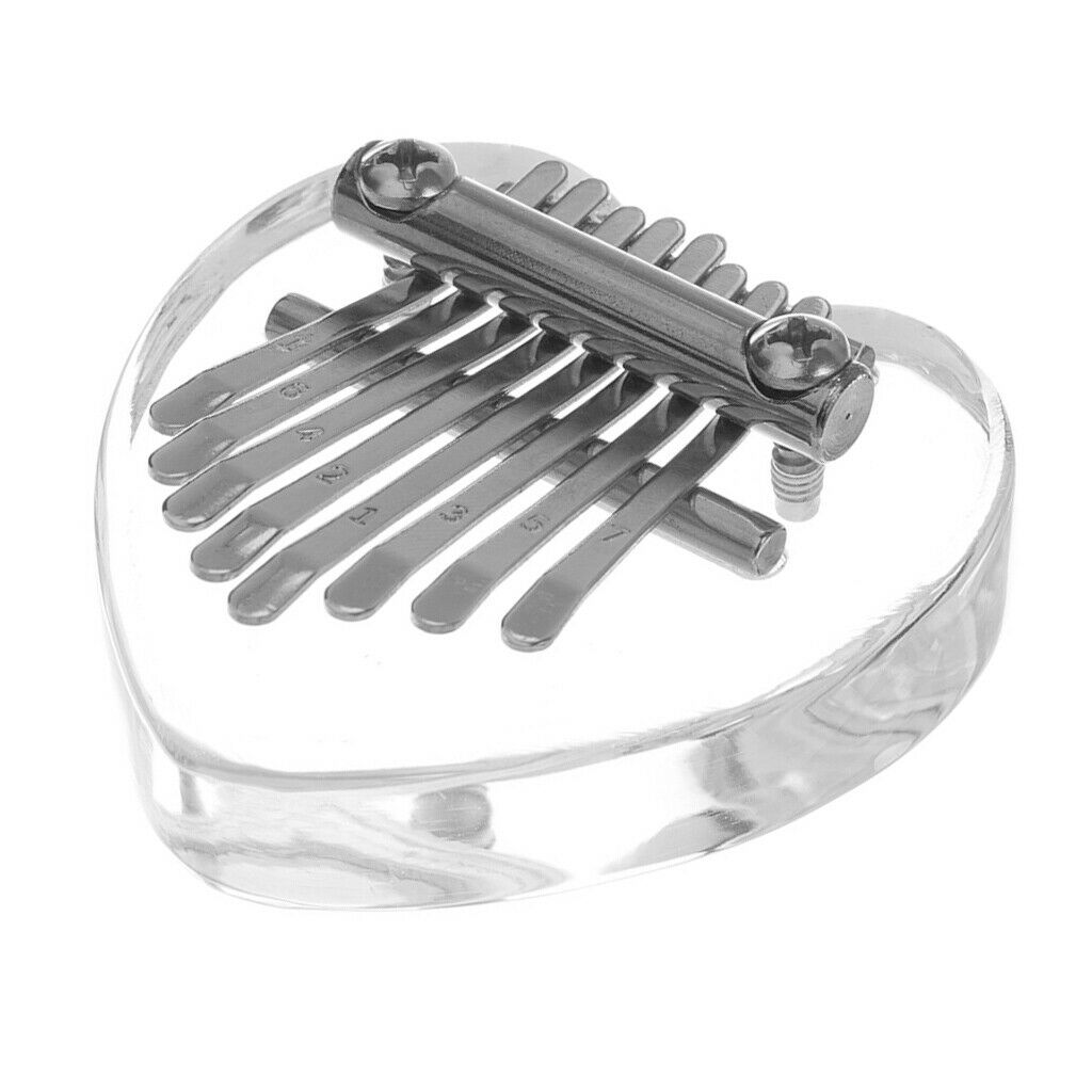 Portable 8 Key Mini Kalimba Acrylic Clear Finger Mbira Thumb Piano Gift