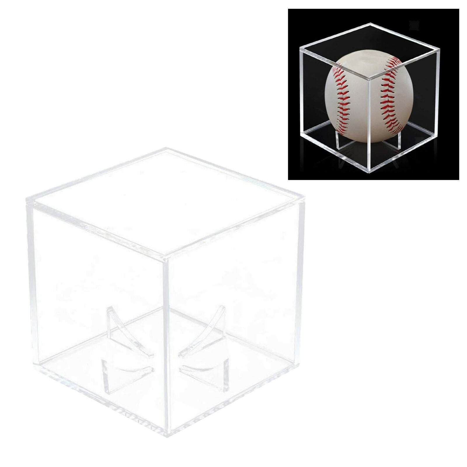 Square Baseball Display Case Stackable Memorabilia Ball Holder Show Box Case