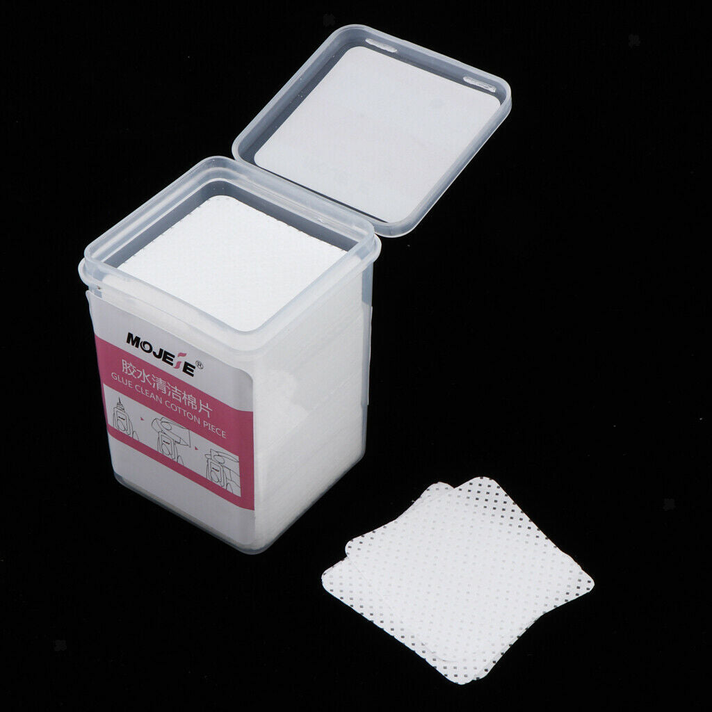 200pcs/box Professional Eyelash Glue Makeup Remover Cotton Pads Wipes Lint-Free