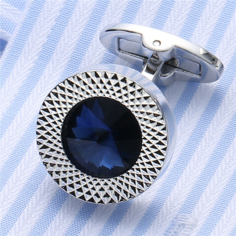 For Men Wedding 2 Pcs Jewelry Party Shirt CufflinksCopper Rhinestone Cuff Link