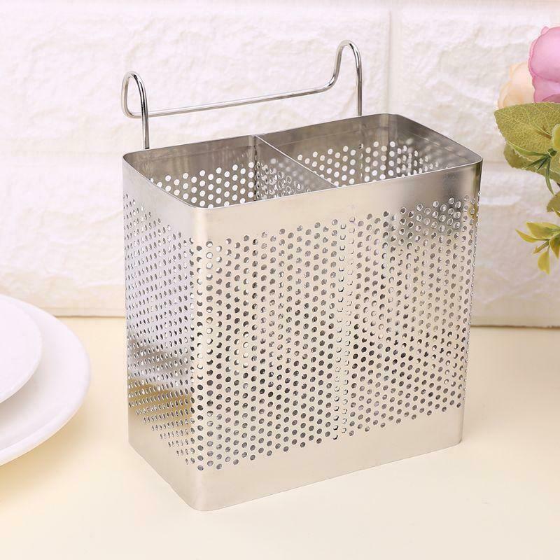 Stainless Steel Chopsticks Spoons Fork Cutlery Holder Organizer Rack Drainer