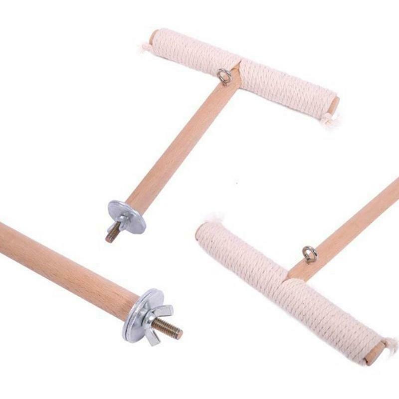 Parrot Wooden Stand Bird Natural Wood Perch Grinding Bar T Shape Easy to Install
