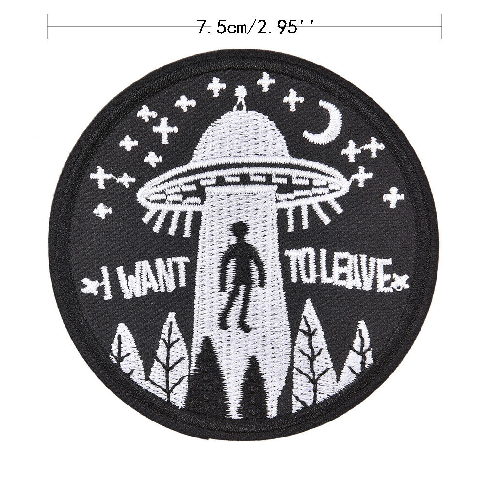 embroidery flying saucer UFO iron on patch badge hat jeans fabric applique.l8