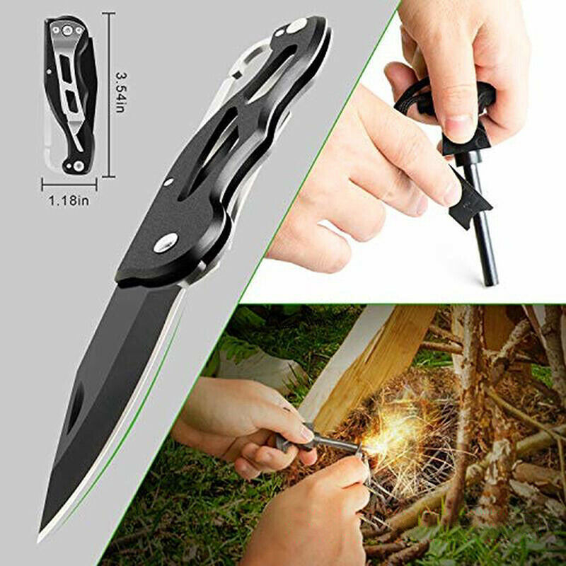 18Pcs Outdoor Survival Kit Set Camping Hiking Emergency SOS First Aid Suppl NL