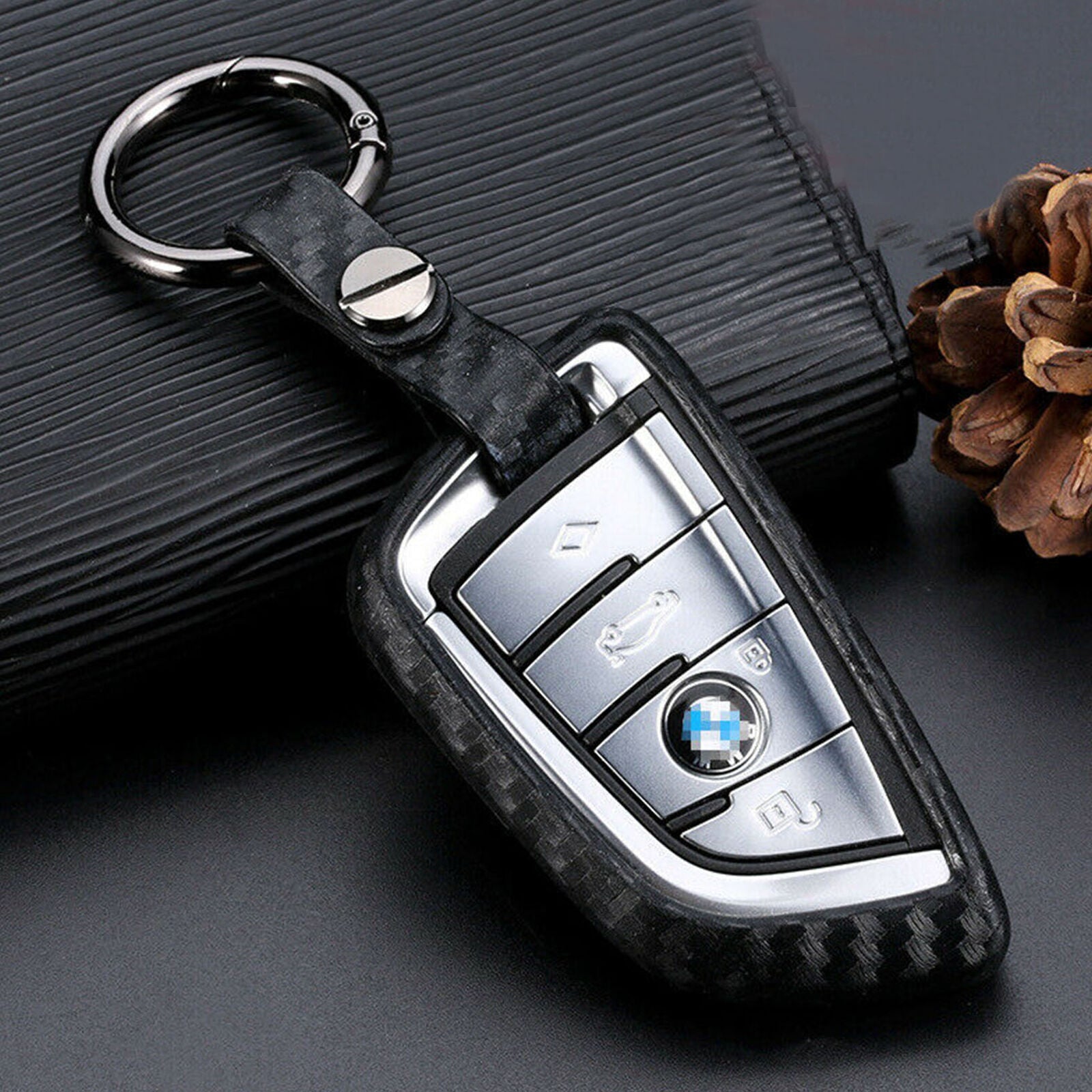 Luxury Carbon Fiber Scratch Proof Car Key Case For BMW 5 7 Series X3 X5 X6 1 Set
