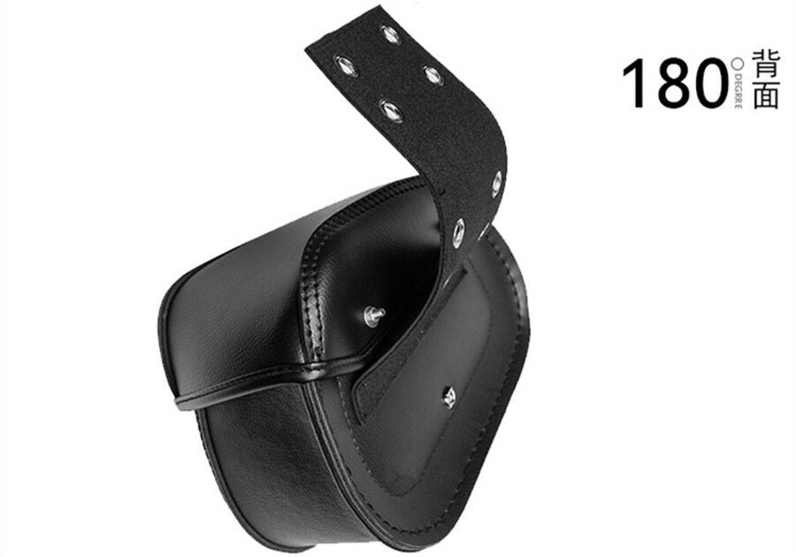 Pair Motorcycle Black Leather Leather Saddlebags Saddle Bags
