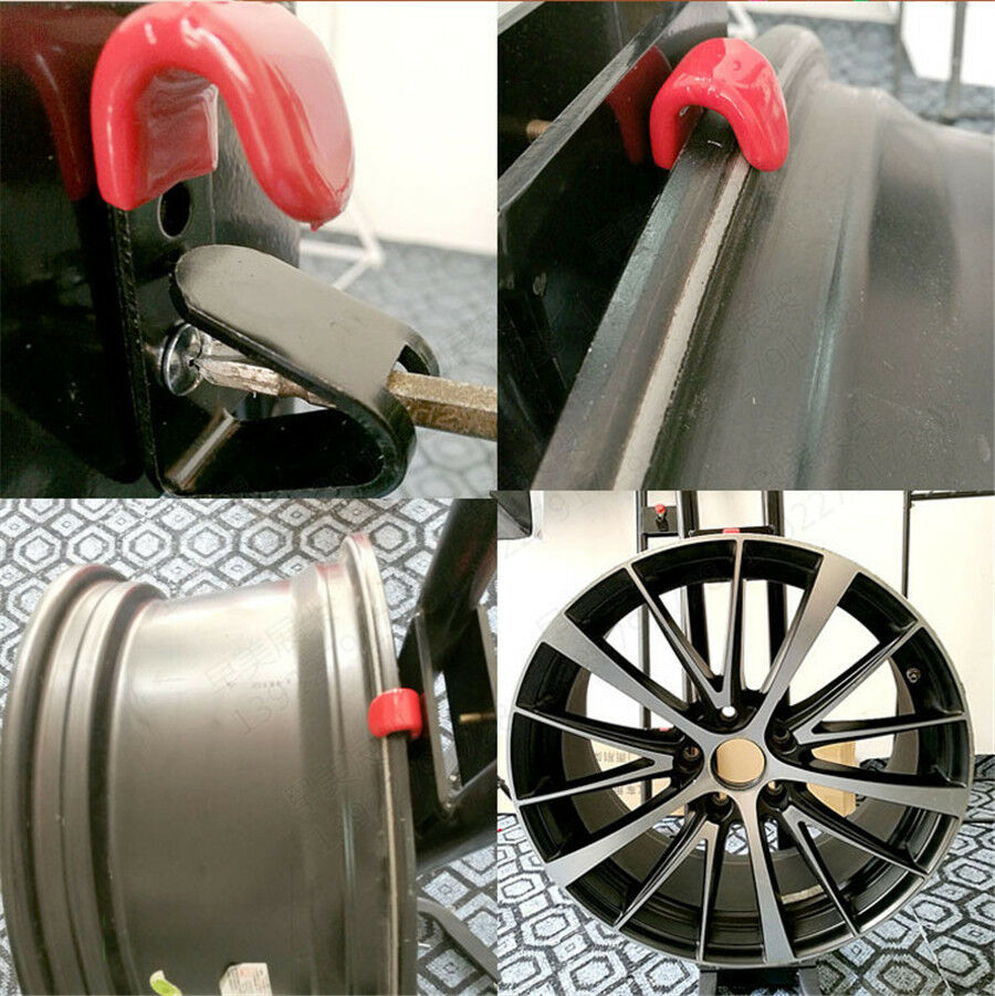 6Pcs 35KG Metal Bolt on "J" Wheel Rim Hub Display Wall Mounted Hanging Hooks