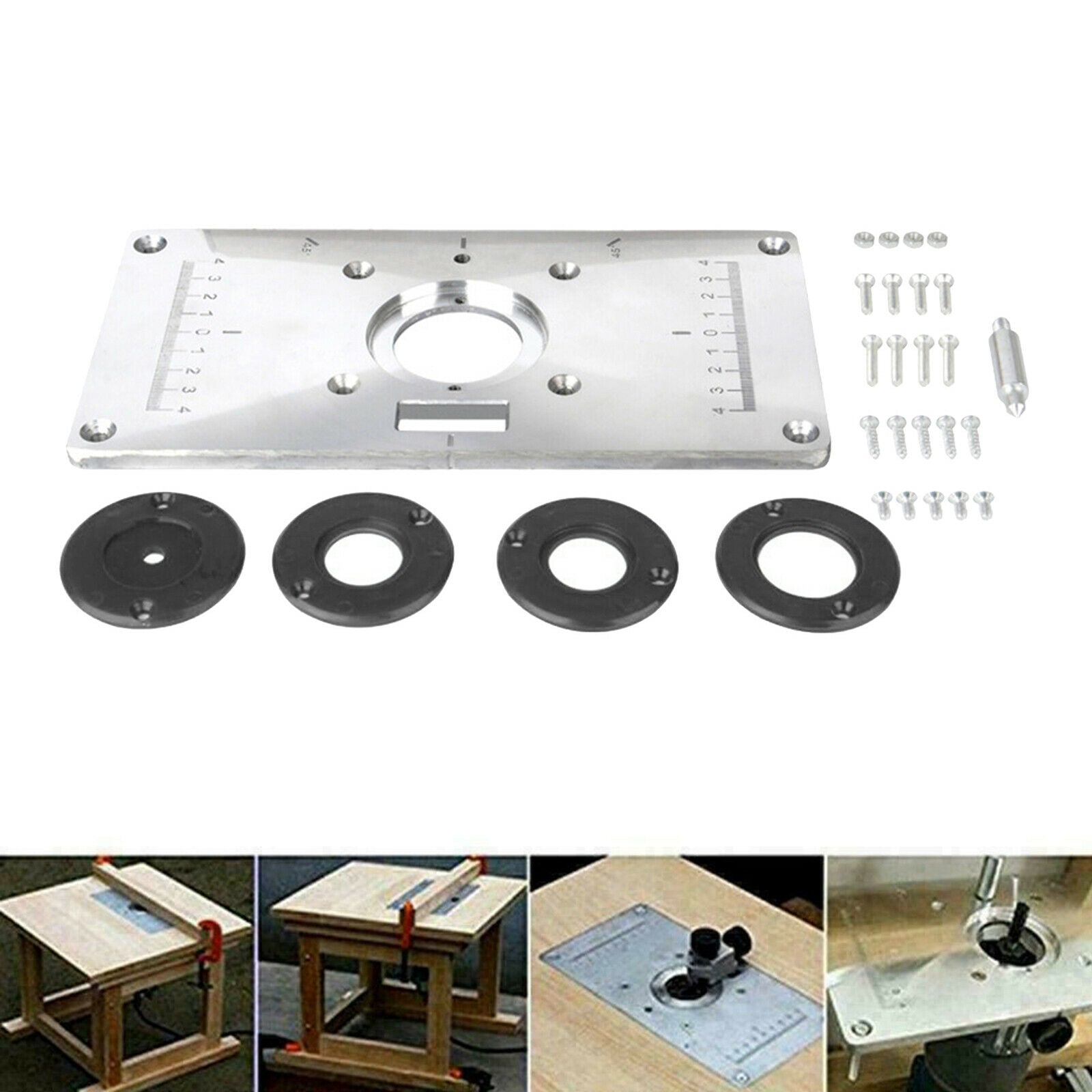 Router Table Insert Plate Trimming Machine Flip Board and Install Screws