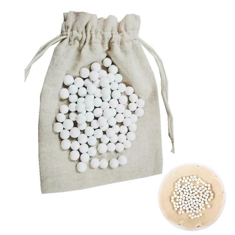500g Pie Ceramic Baking Beans Beads Press Stone Weights Tools with Storage Bag