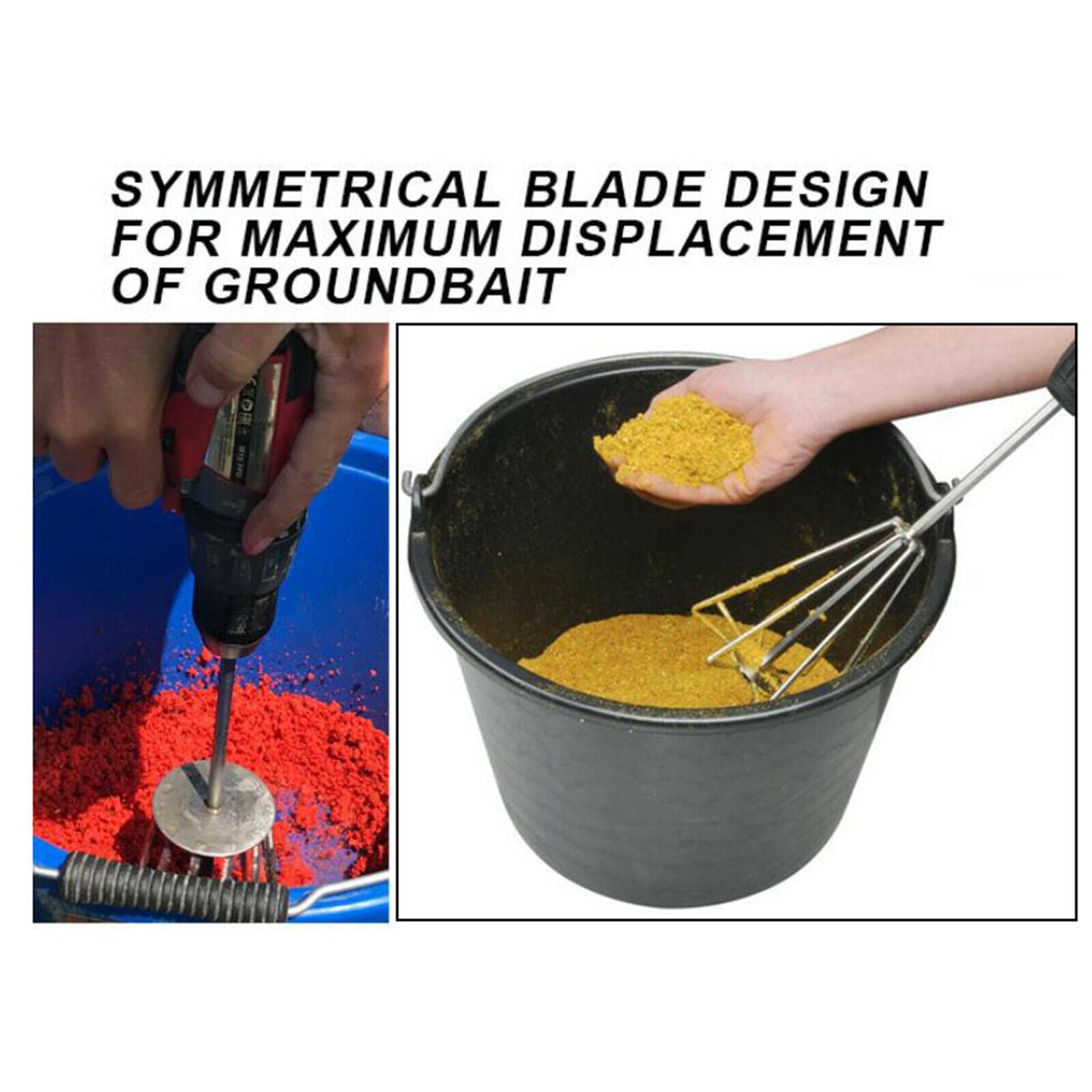 Sturdy Groundbait Mixer Carp Fishing Pellets Baits Crusher Whisk Angler