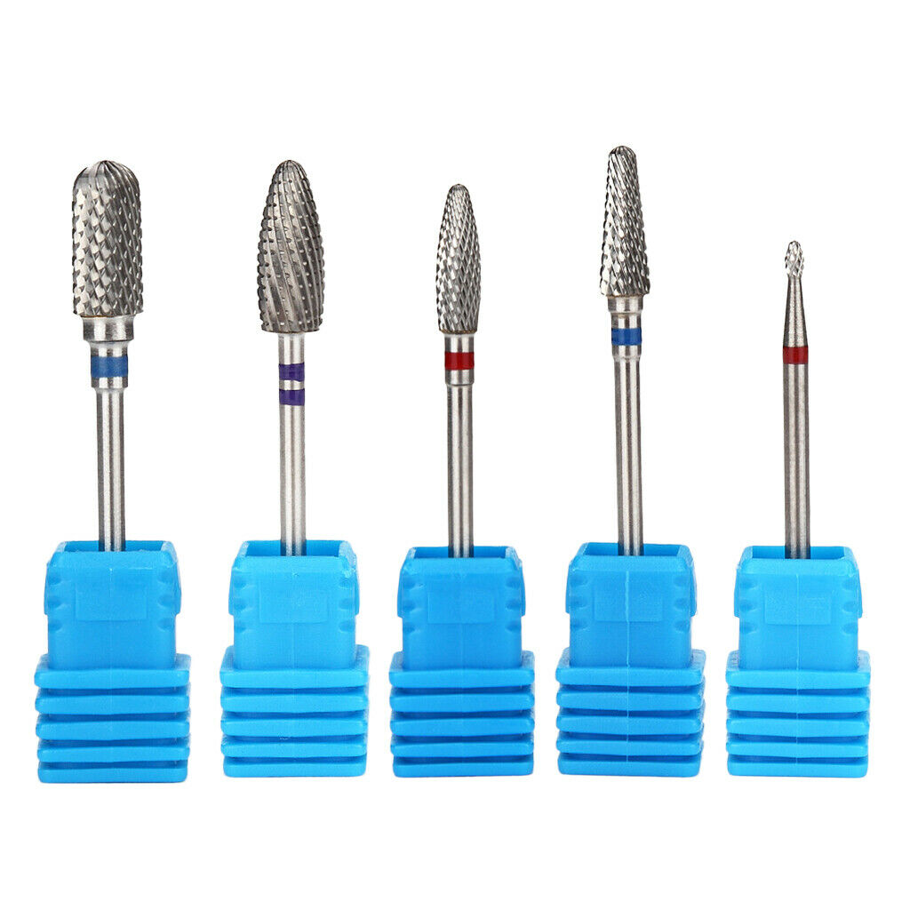 Nail Art Drill Bits Acrylic Gels Removal Electric Manicure Barrel Head Set 5