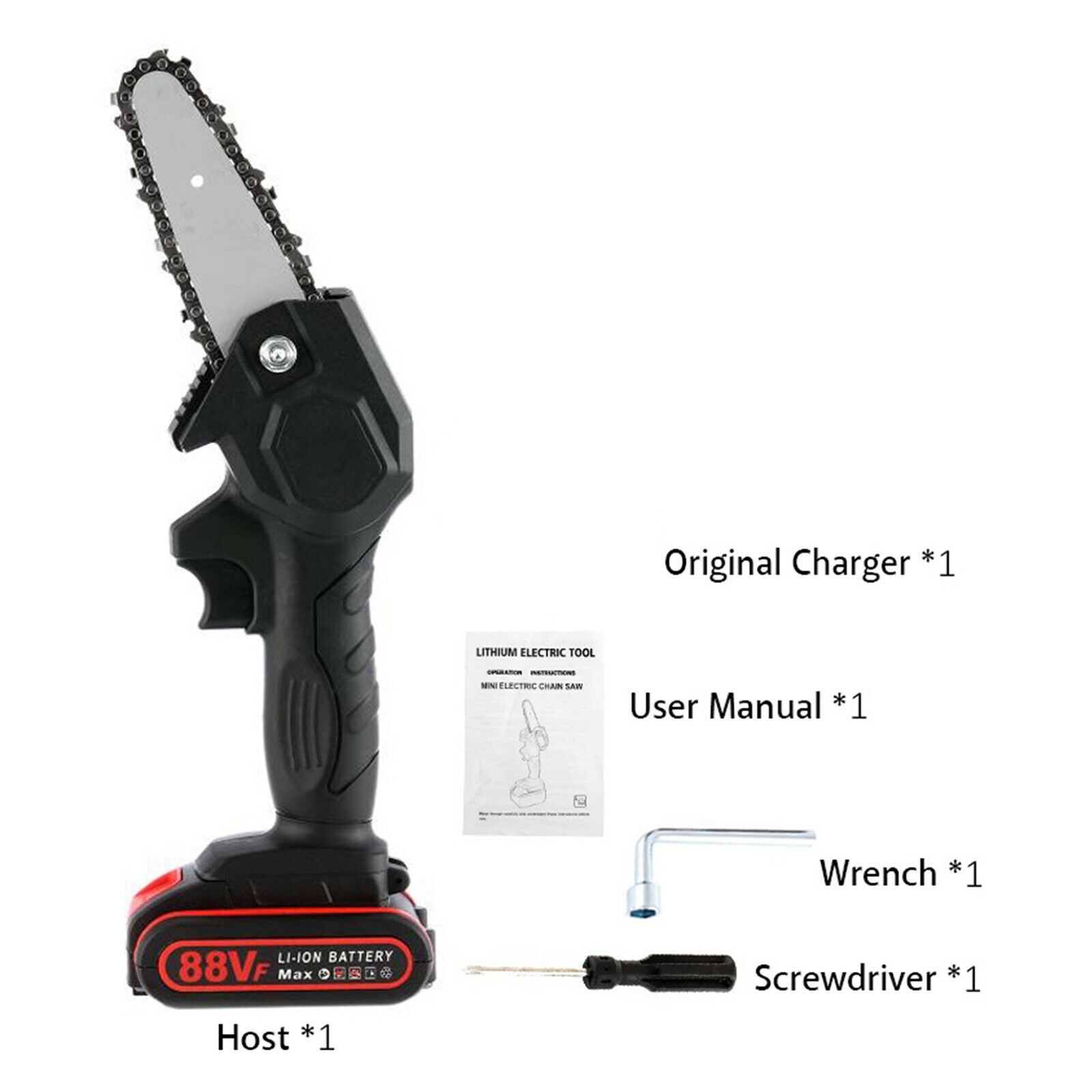 6" Electric Saw Mini Wood Cutting Chainsaw Rechargeable Pruning Shears