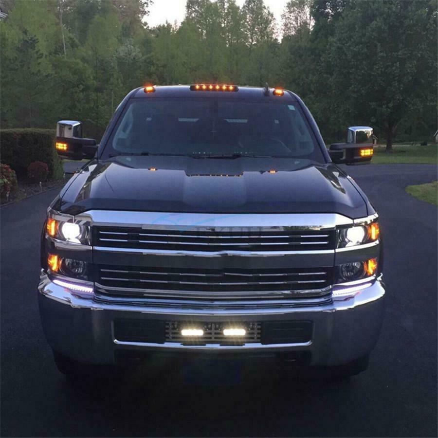 For Chevrolet GMC 2500HD 3500HD 07-up Car Super Bright Amber LED Roof Lights x3