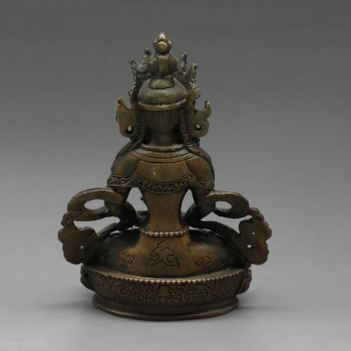 Chinese Tibet Tibetan Buddhism Bodhisattva Vajrasattva Buddha Bronze Statue