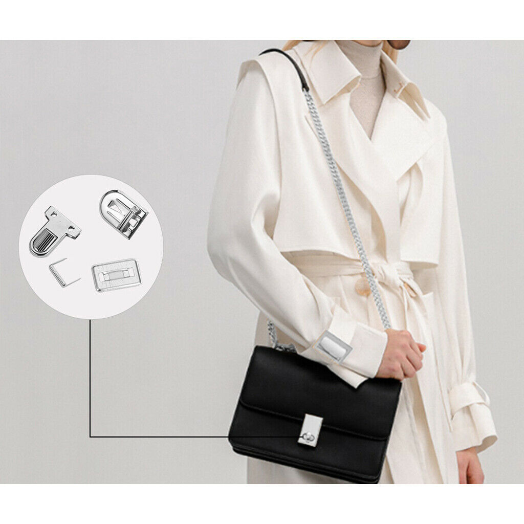 10Sets Push Lock Sets Thumb Tuck Lock Clasp Iron Press Lock for Leather Bags