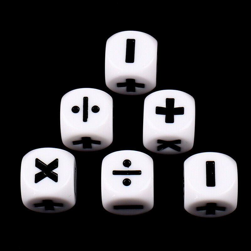 6pcs Addition Subtraction Multiplication Division Symbol Dice Operation P.l8