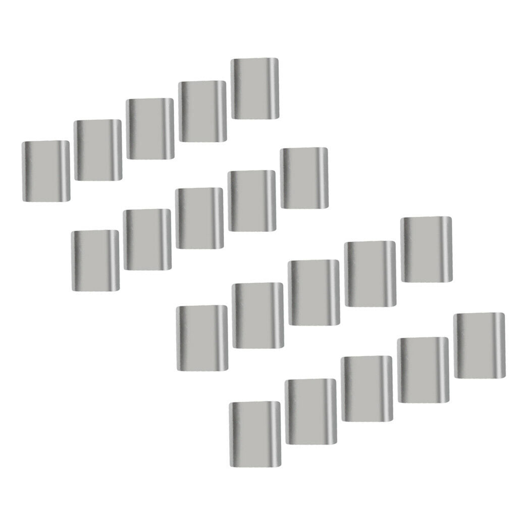 20Pcs Aluminium Steel Wire Rope Cable Ferrules Crimping Loop Sleeves 6/8mm