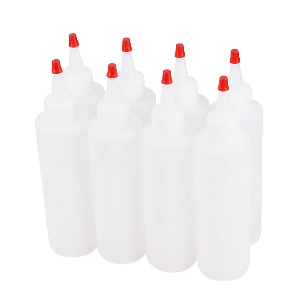 8Set Condiment Squeeze Bottles 180ml Liquid Glue Refillable Bottle Arts